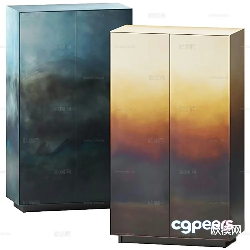 Italian storage cabinet finished cabinet wardrobe 3d model