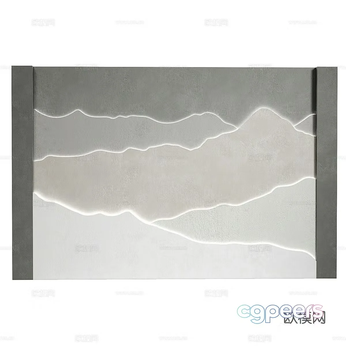 New Chinese style background wall 3d model