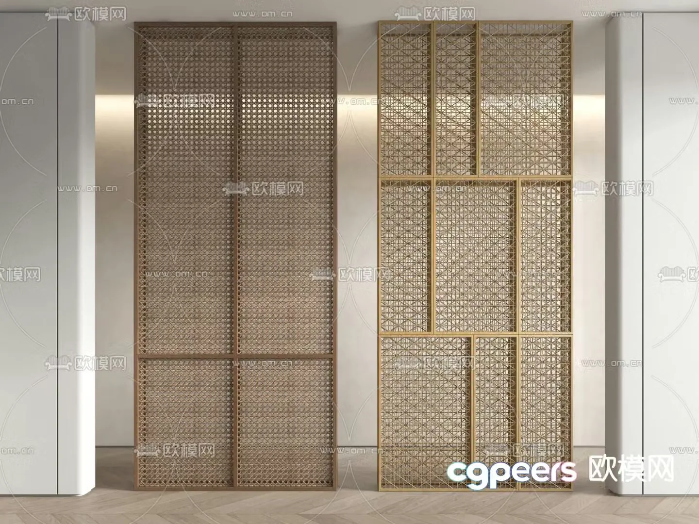 Screen partition Wooden screen hollow partition 3d model