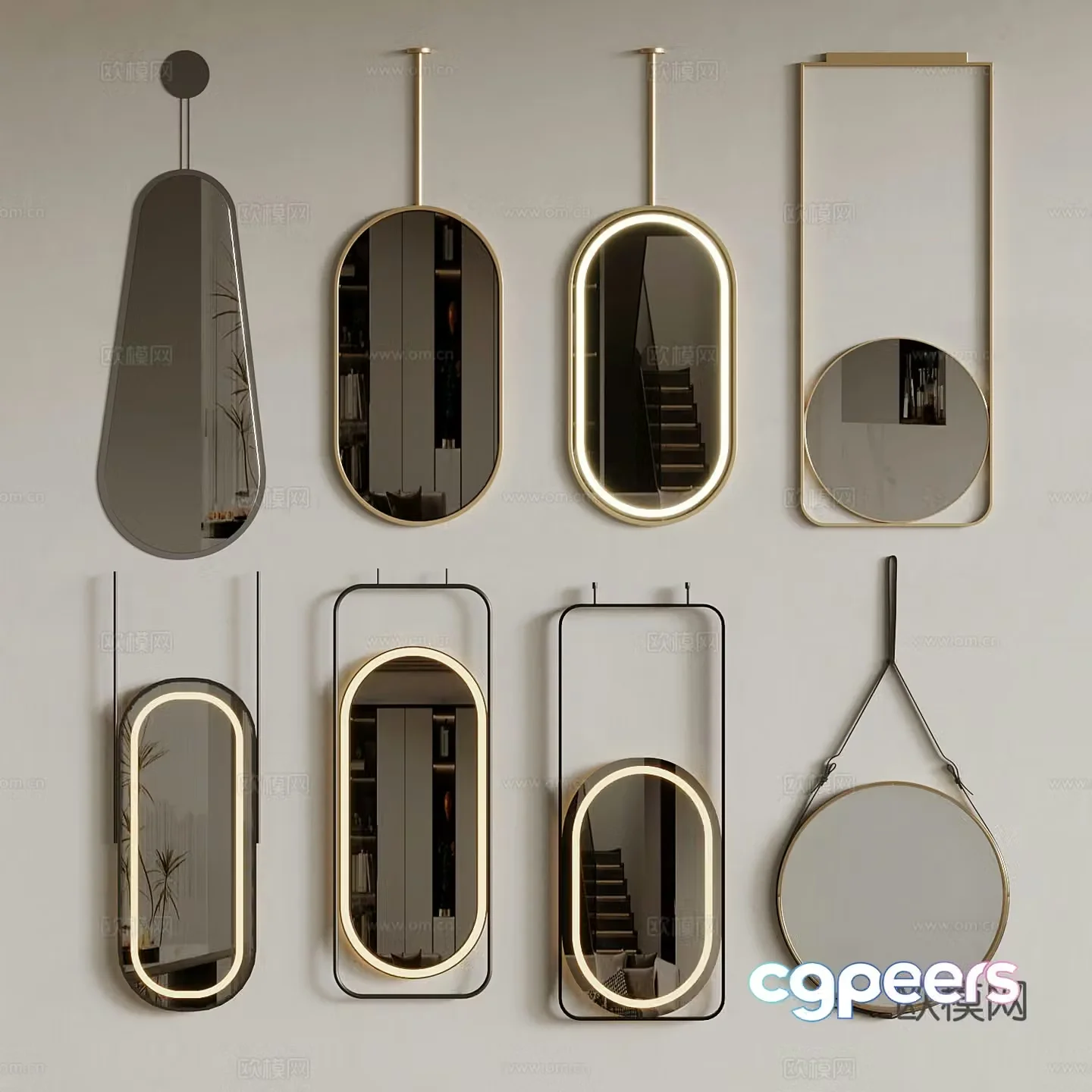 Modern mirror Makeup mirror 3d model