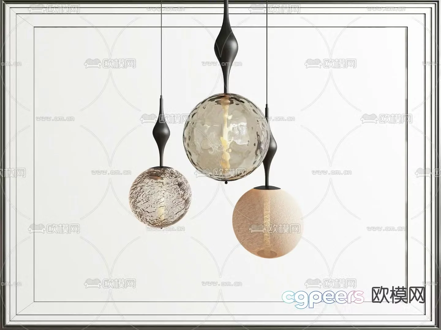Middle-aged chandelier spherical chandelier 3d model