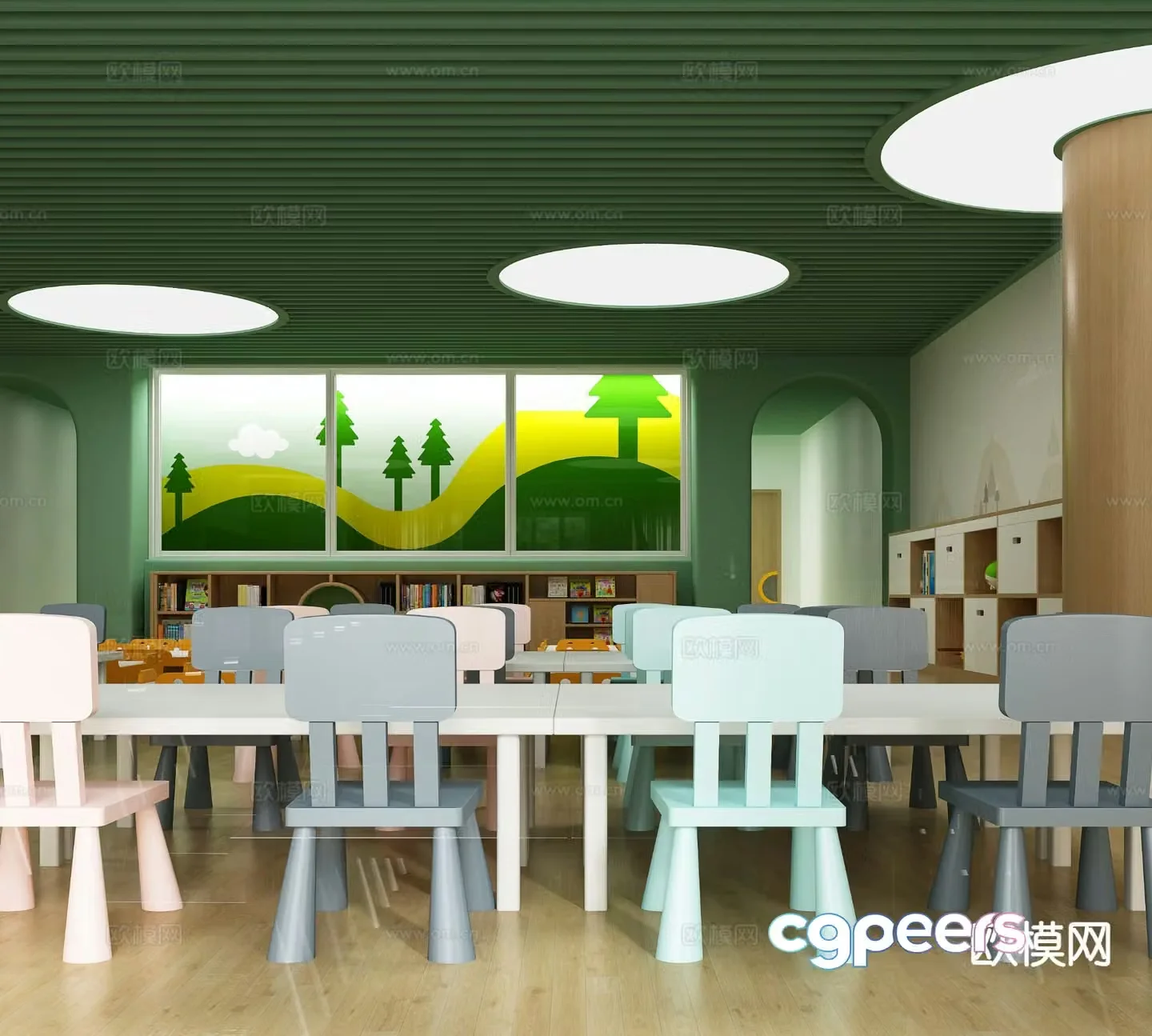Modern kindergarten nursery 3d model