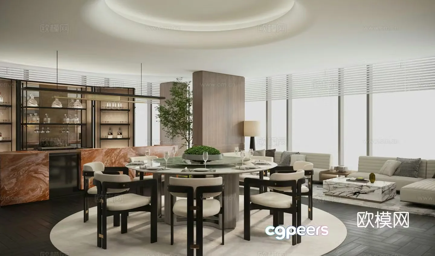 Chinese restaurant private room 3D model