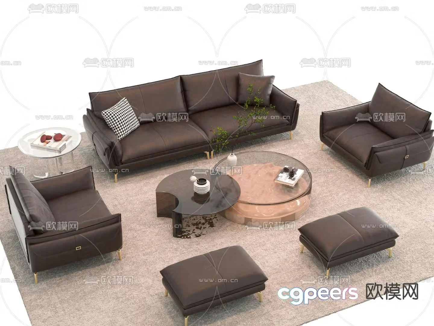Modern sofa coffee table 3d model