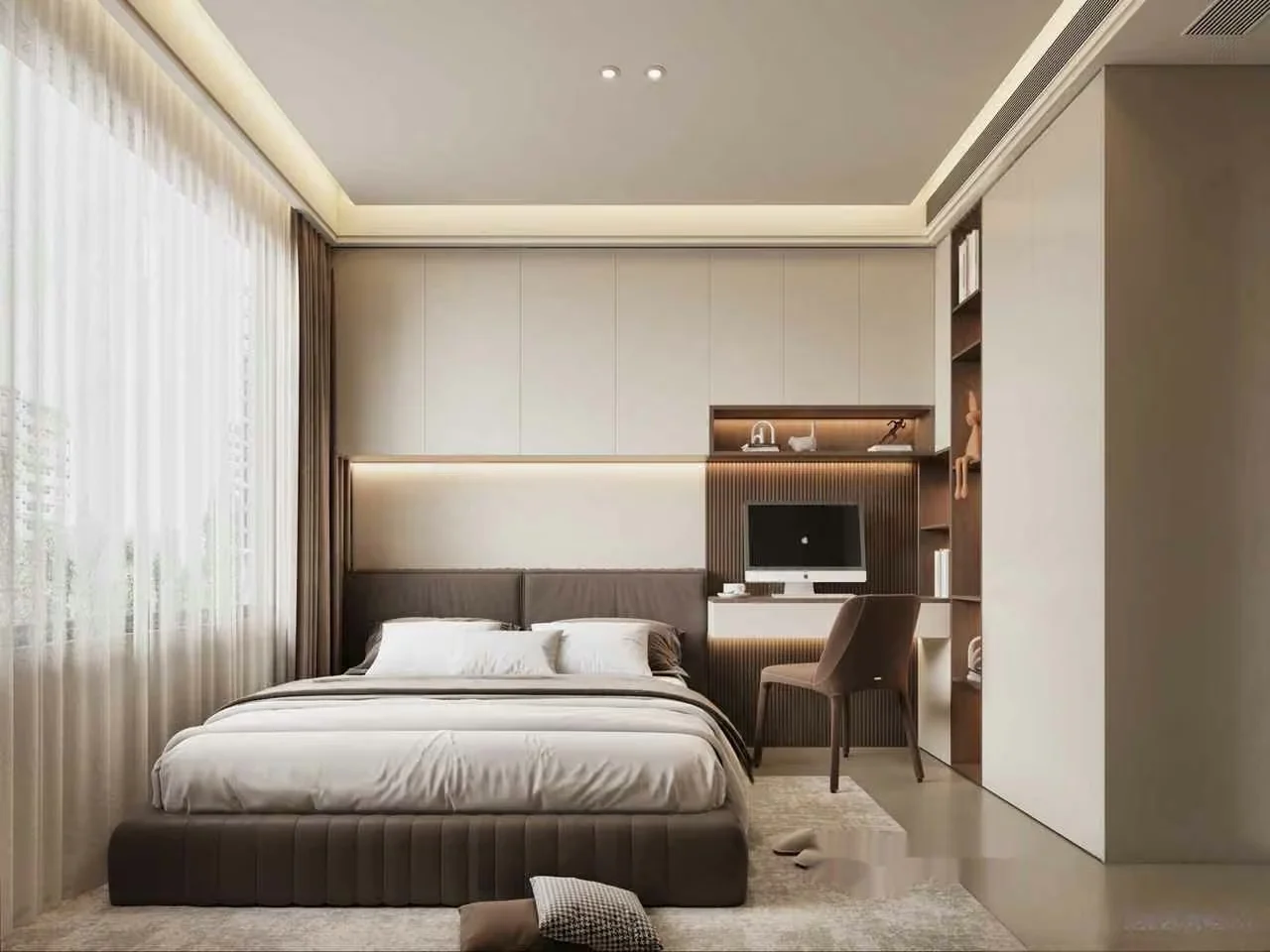 Modern Minimalist Bedroom 3D Model – 9676 – VRAY Render