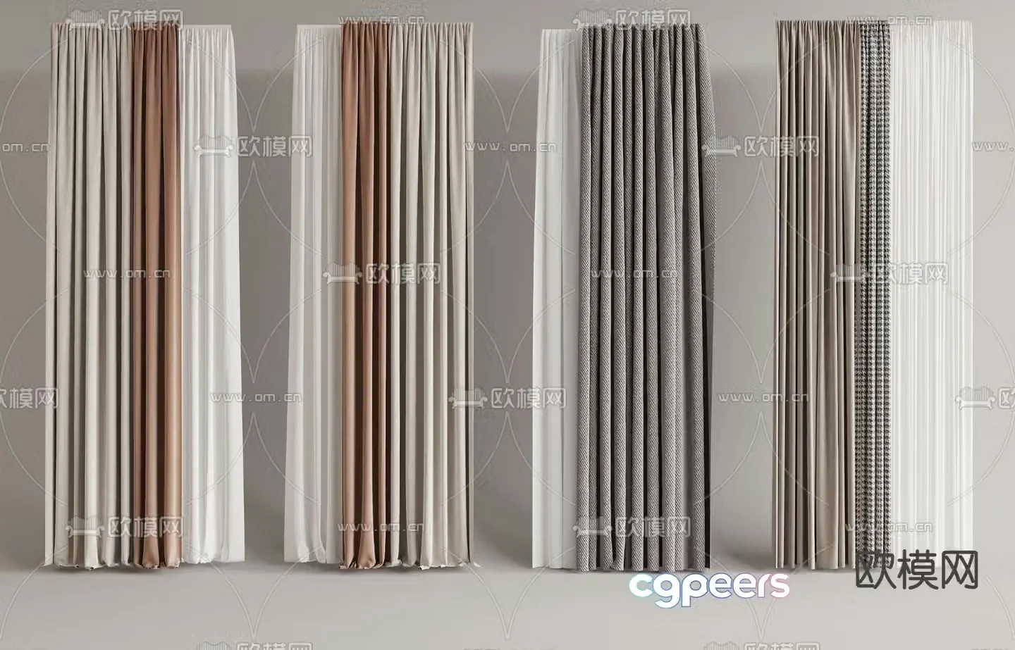 Plain curtains 3d model