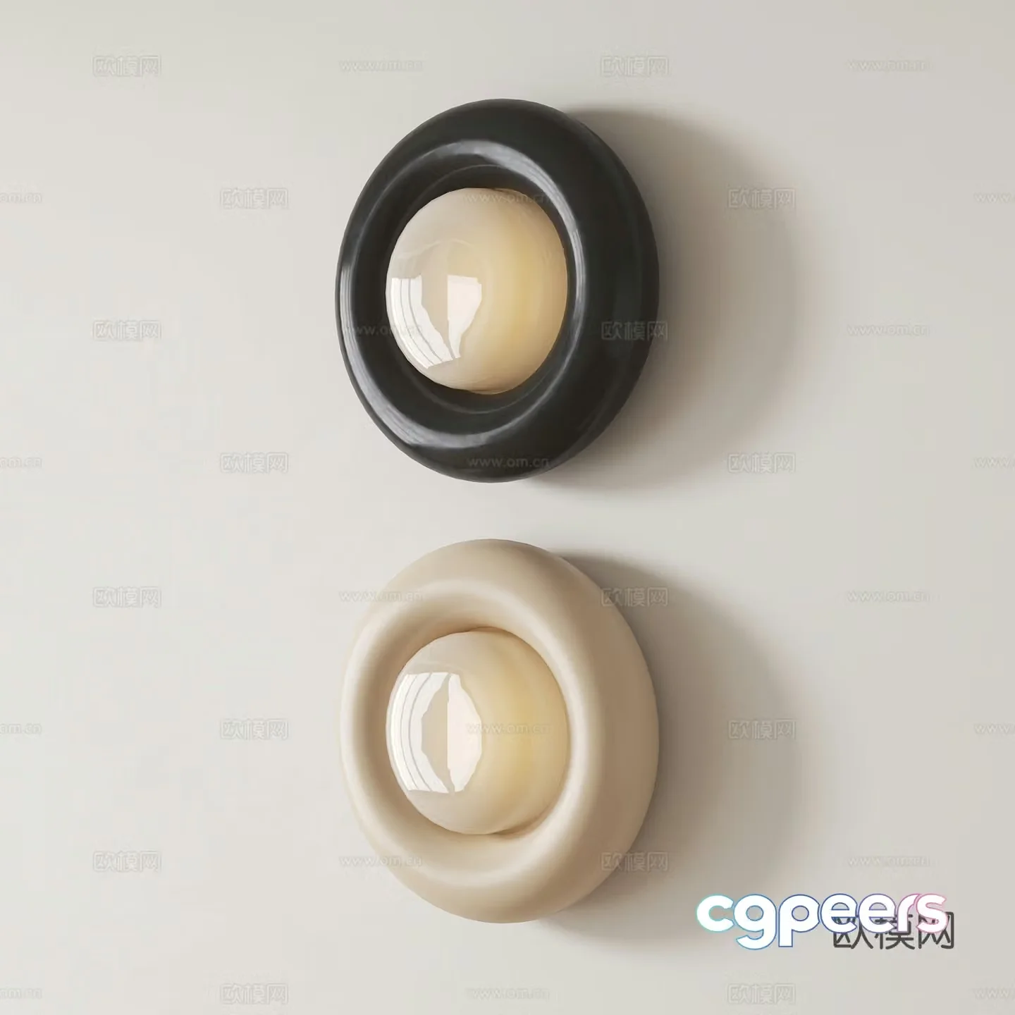 Modern medieval round wall lamp 3d model