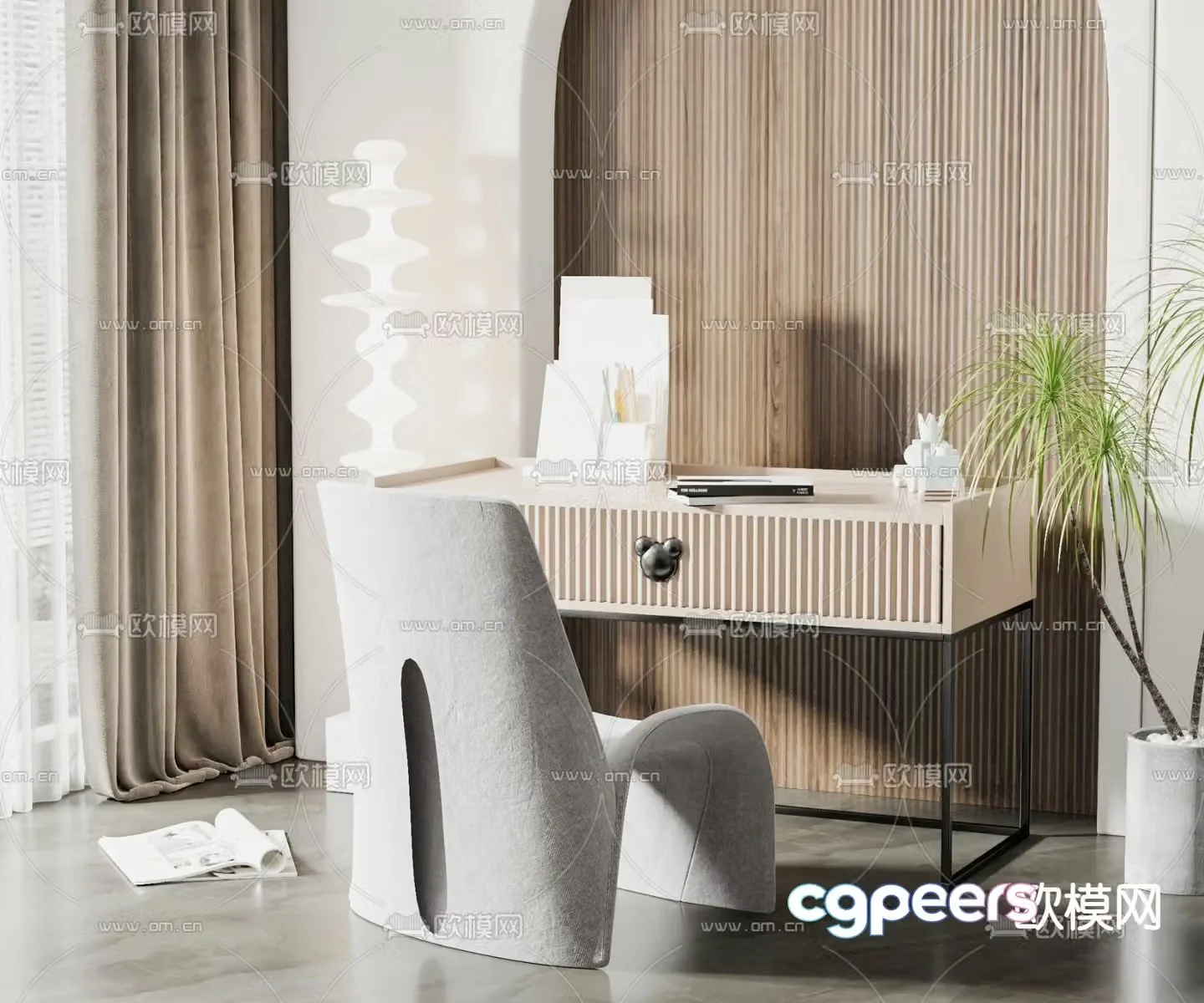 Modern children’s desk chair 3d model