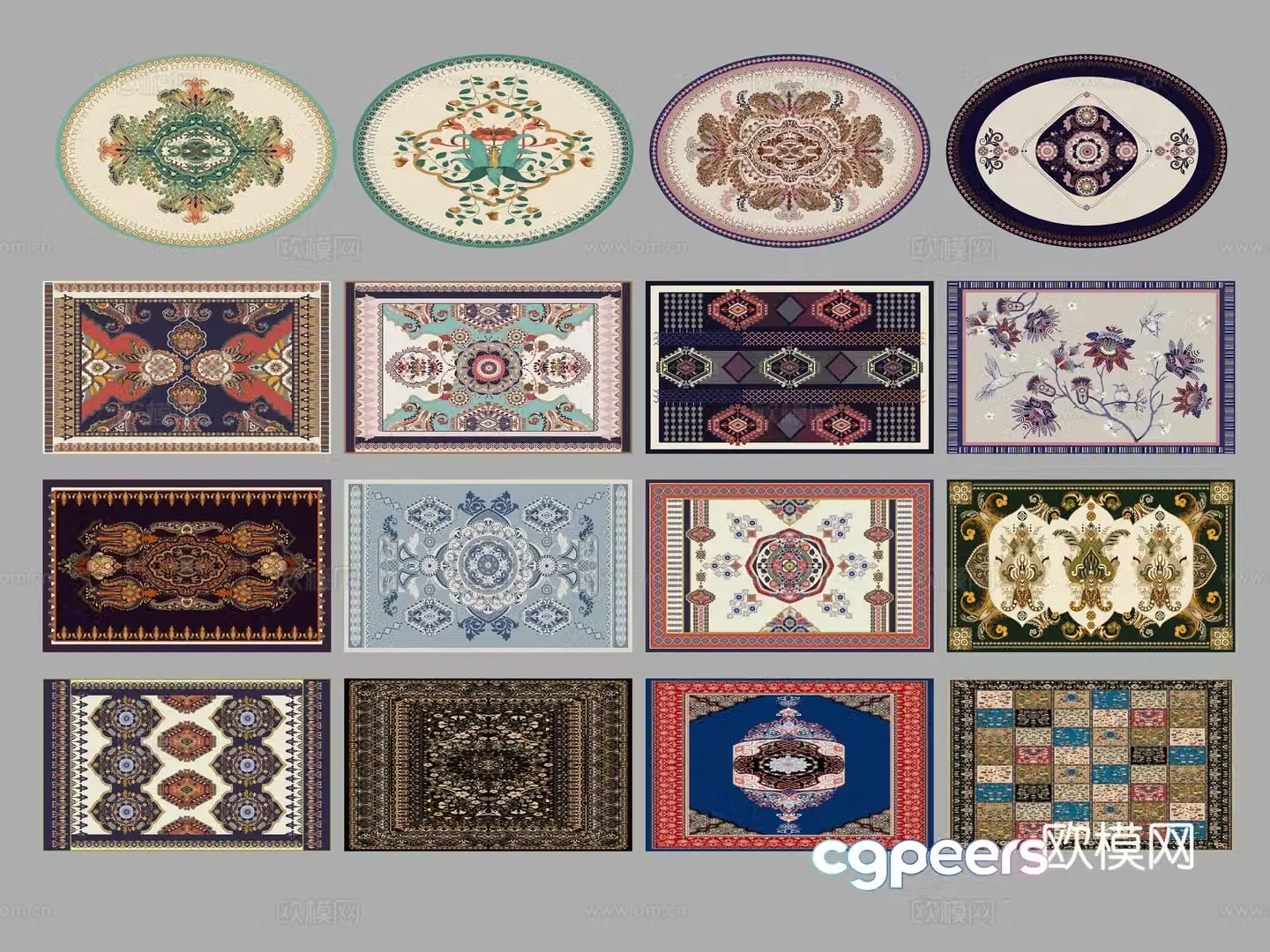 Ethnic minority modeling carpet carpet pattern wall decorative elements graphics lace 3d model