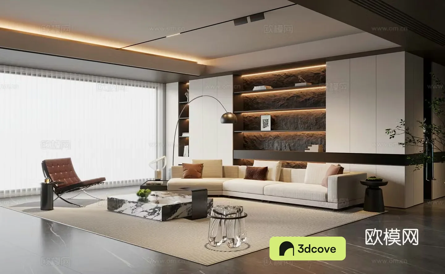 Modern simple living room sofa coffee table combination leisure chair sofa stool three-person sofa back