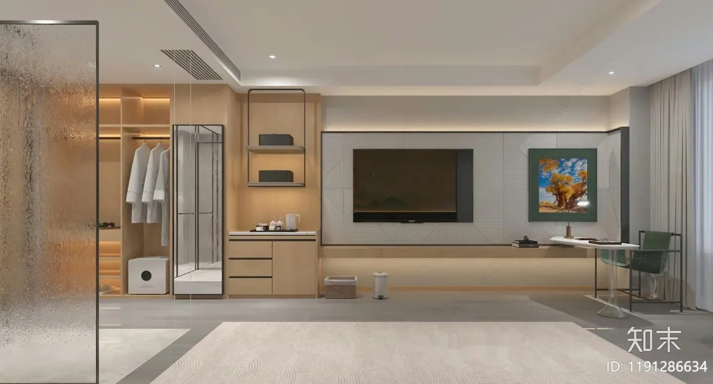 Modern Living Room 3D Model – 152 – VRAY Render