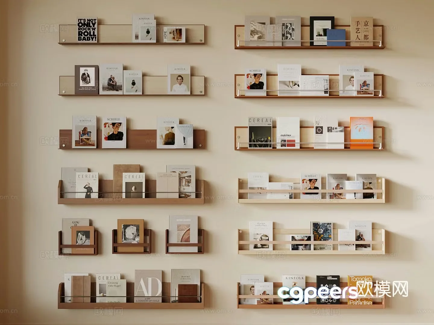 Middle-aged bookshelf 3D model