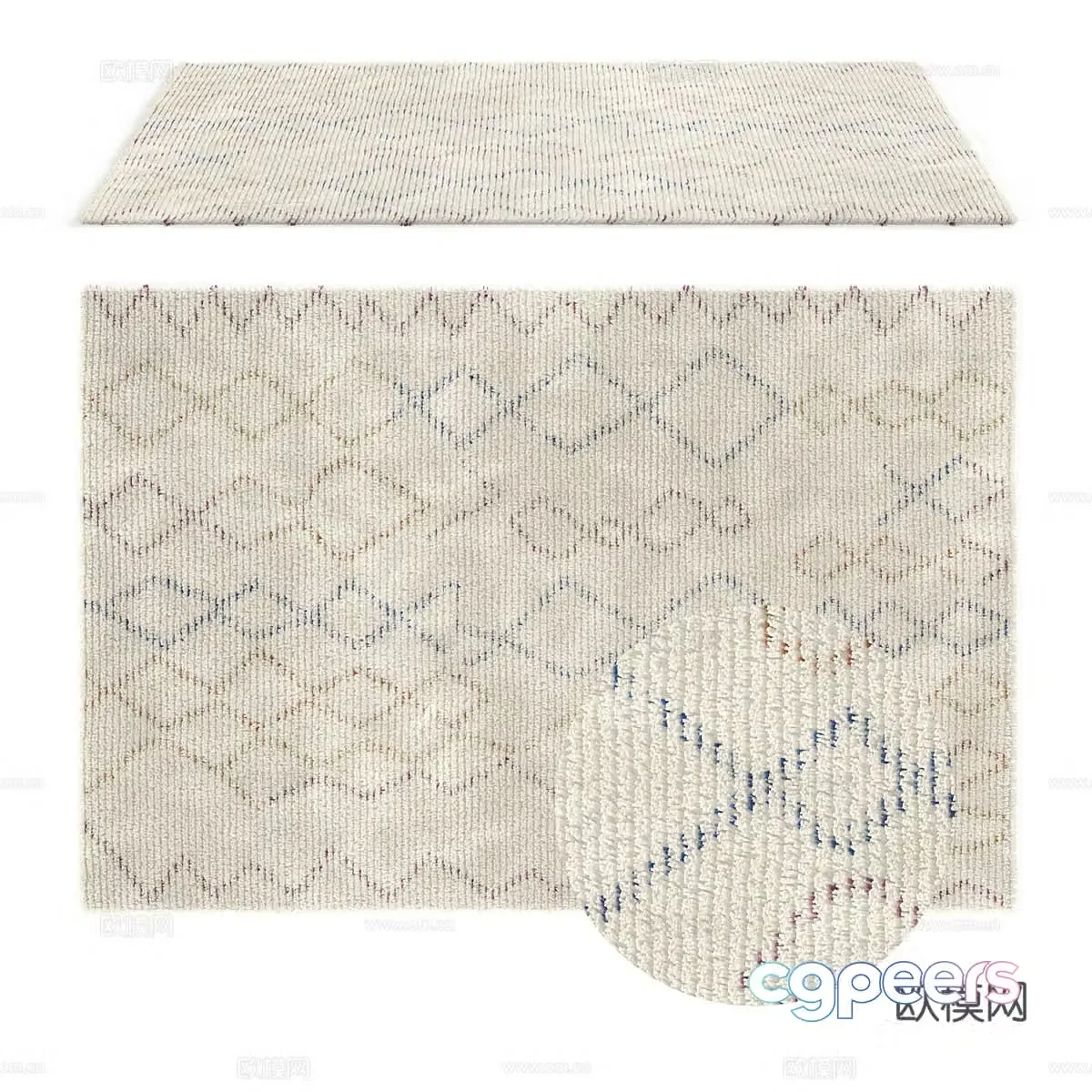 Modern wool carpet 3d model
