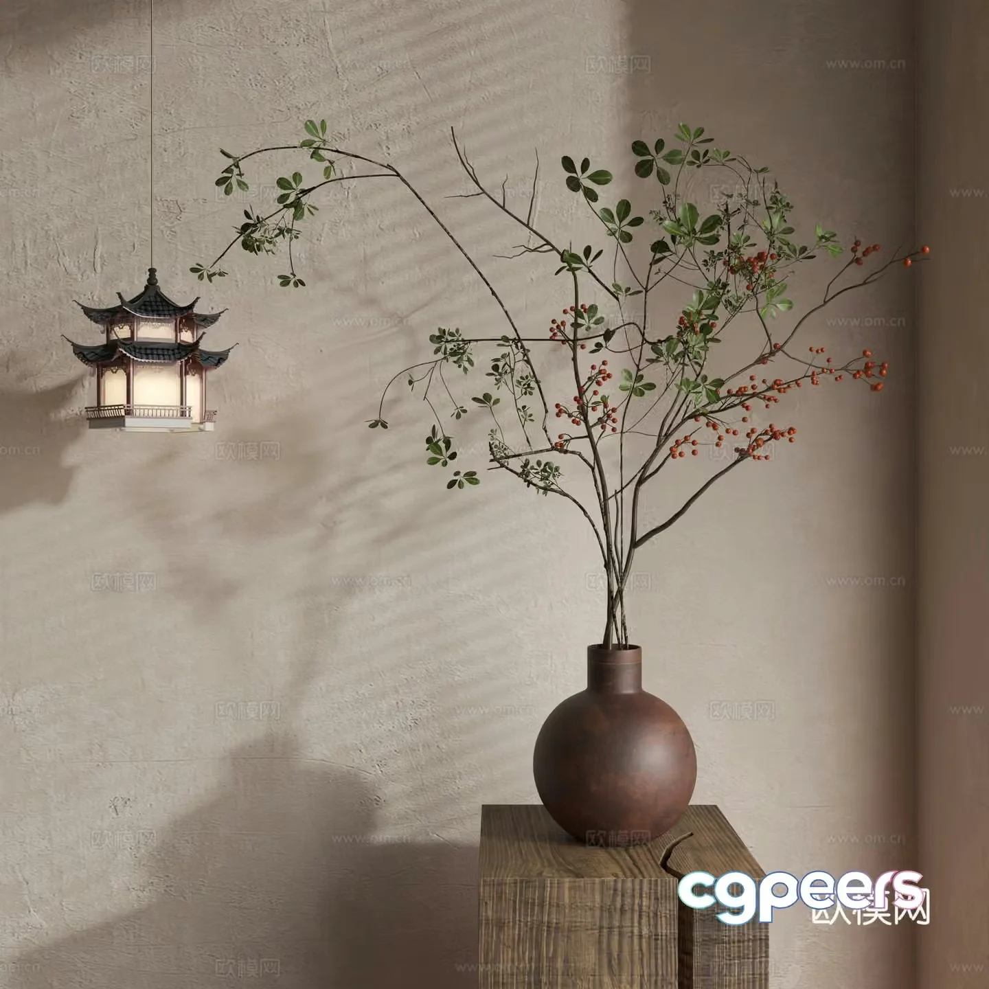 Waverly Flower Art Middle Ages Flower Art New Chinese Flower Art Modern Flower Art Vase 3D Model