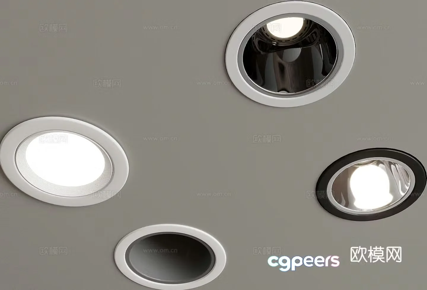 Modern spotlight recessed downlight 3d model