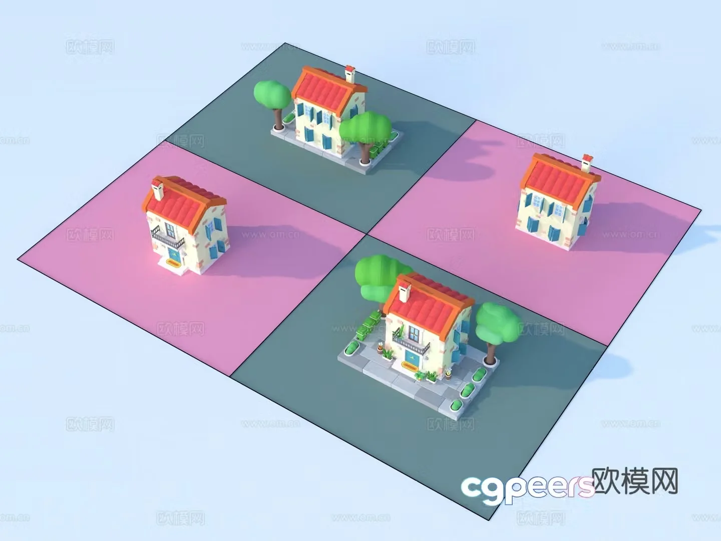 Cartoon toys building blocks toys 3d model