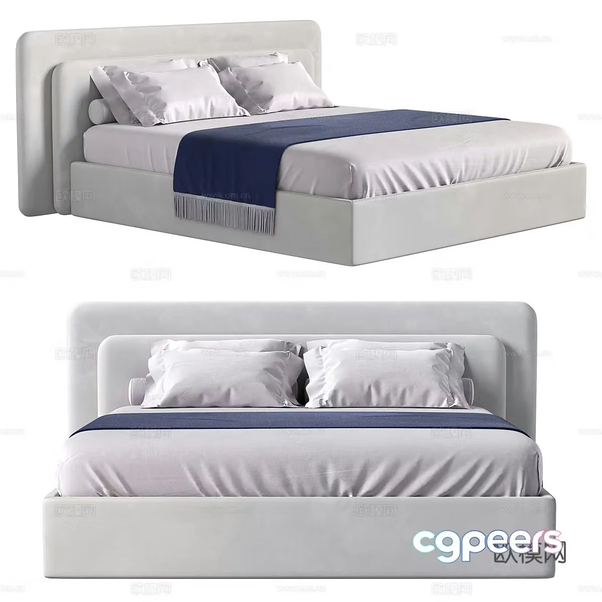 Double bed 3d model