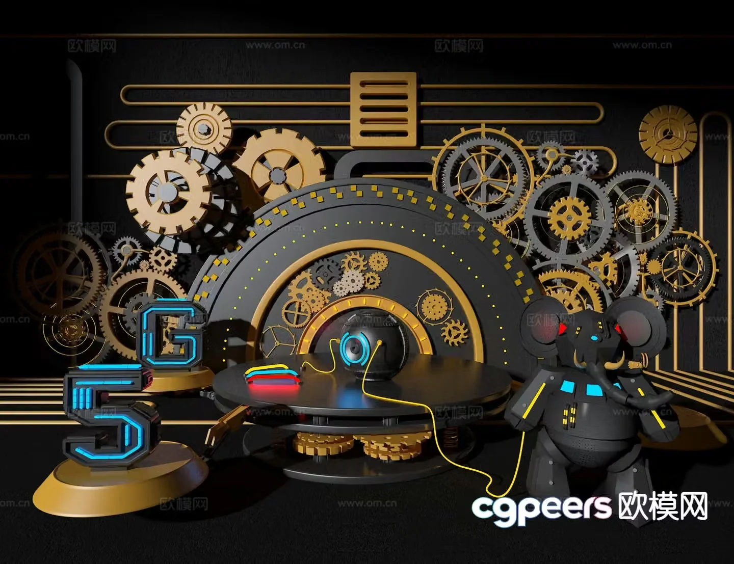 Gear art machinery art 3D model