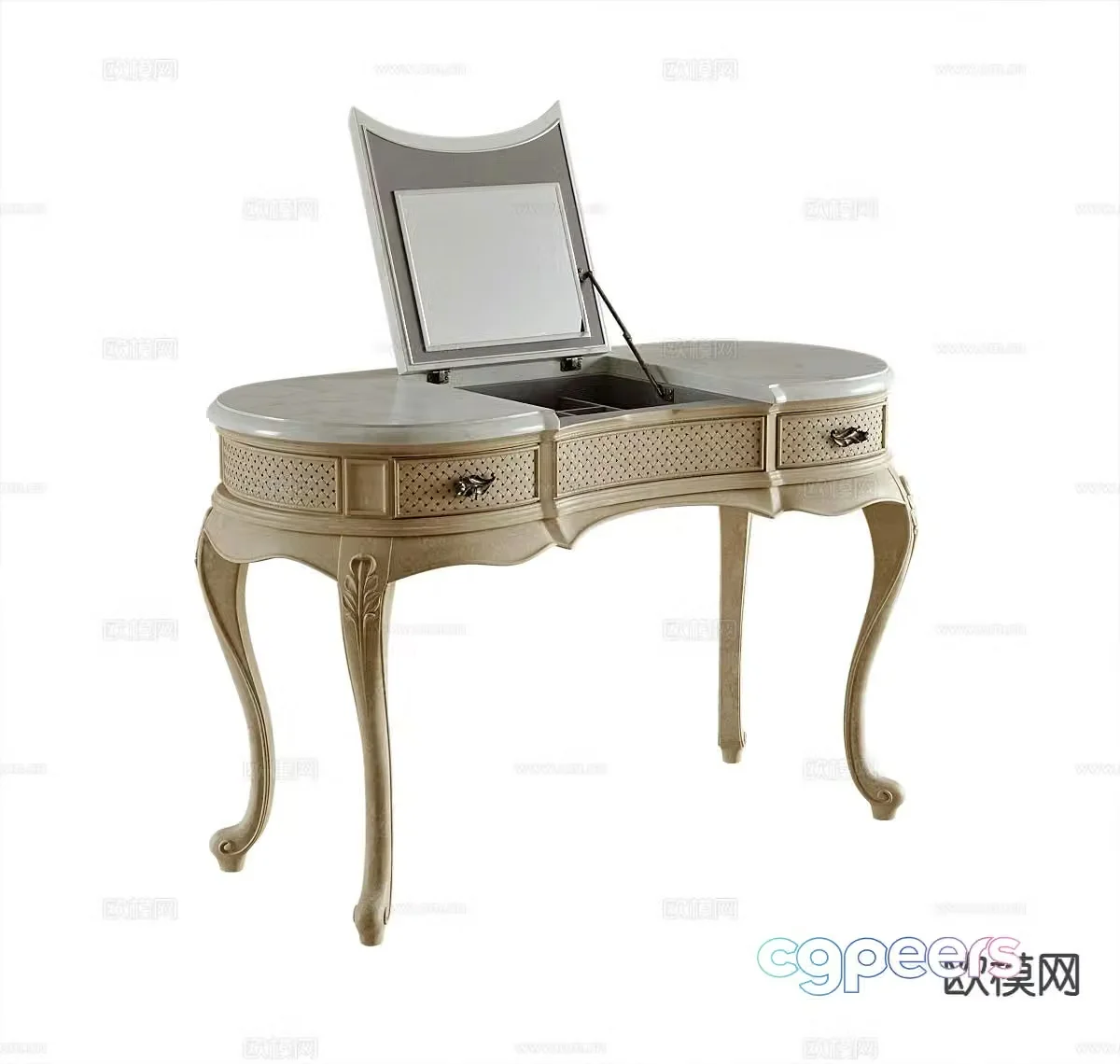 American dressing table dressing table 3d model
