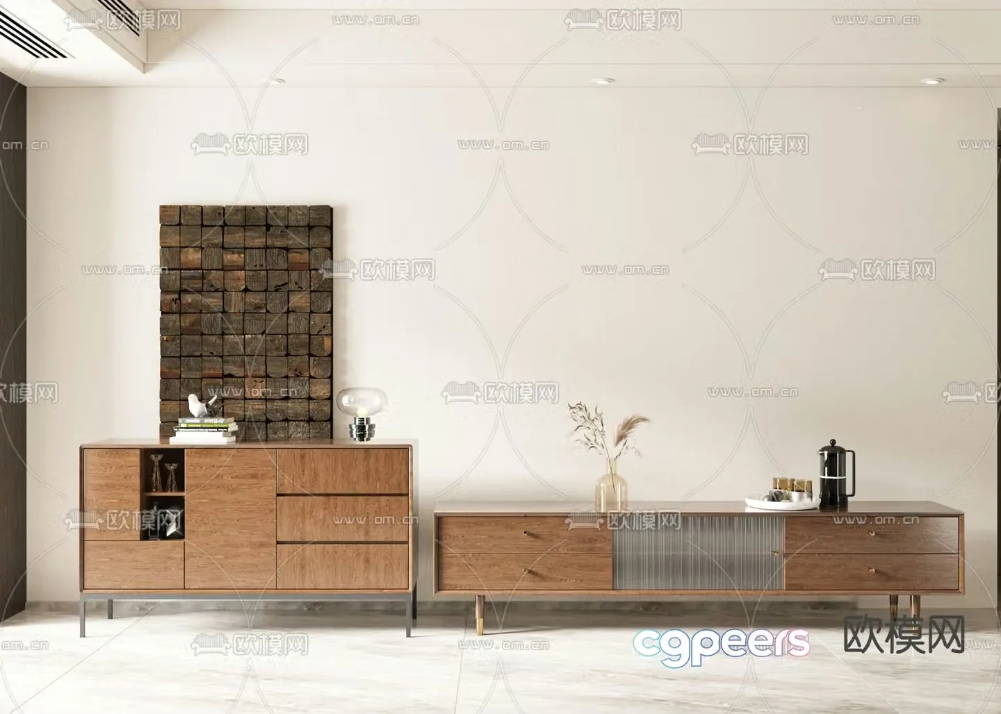 Wasabi TV Cabinet End View Cabinet Entrance Cabinet Side Cabinet 3D Model