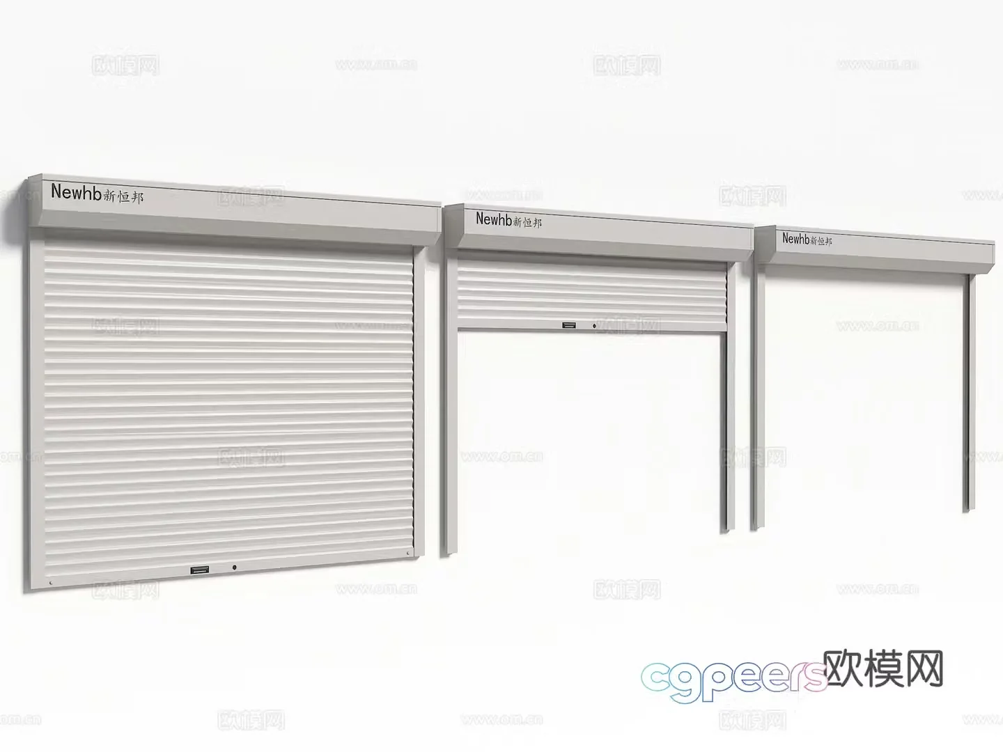 Modern roller shutter door Rolling gate Garage door Factory warehouse door 3D model