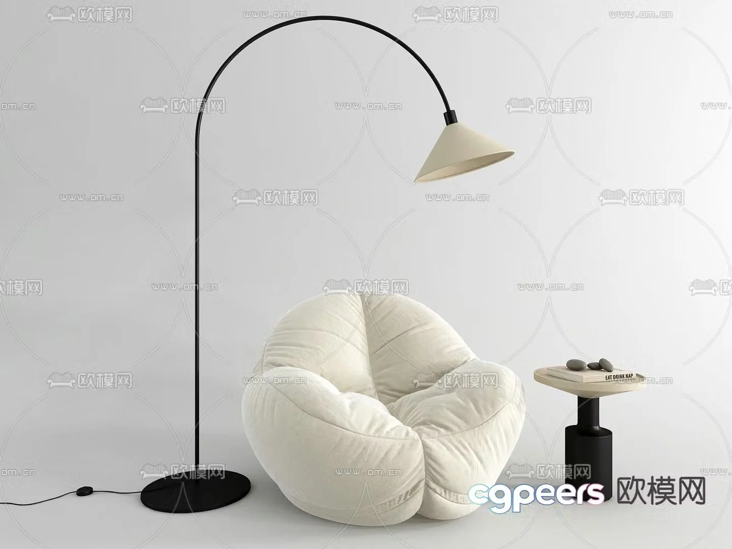 Modern beanbag sofa 3d model