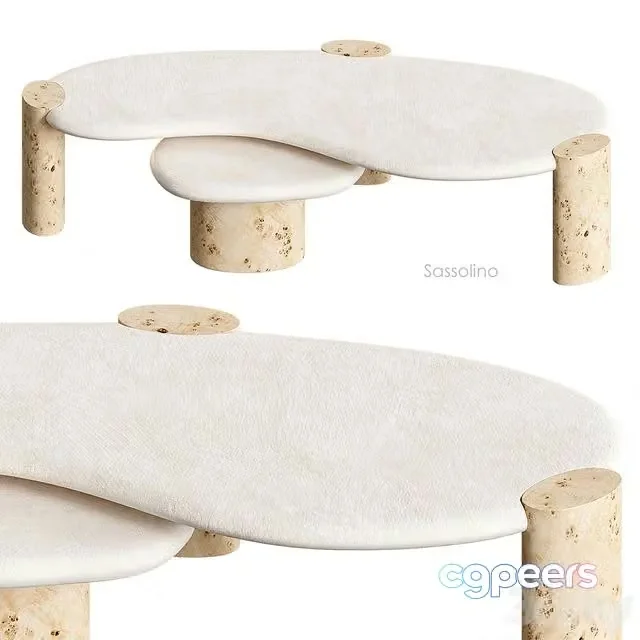 3ds Max Free – Sassolino coffee table Crate&Barrel