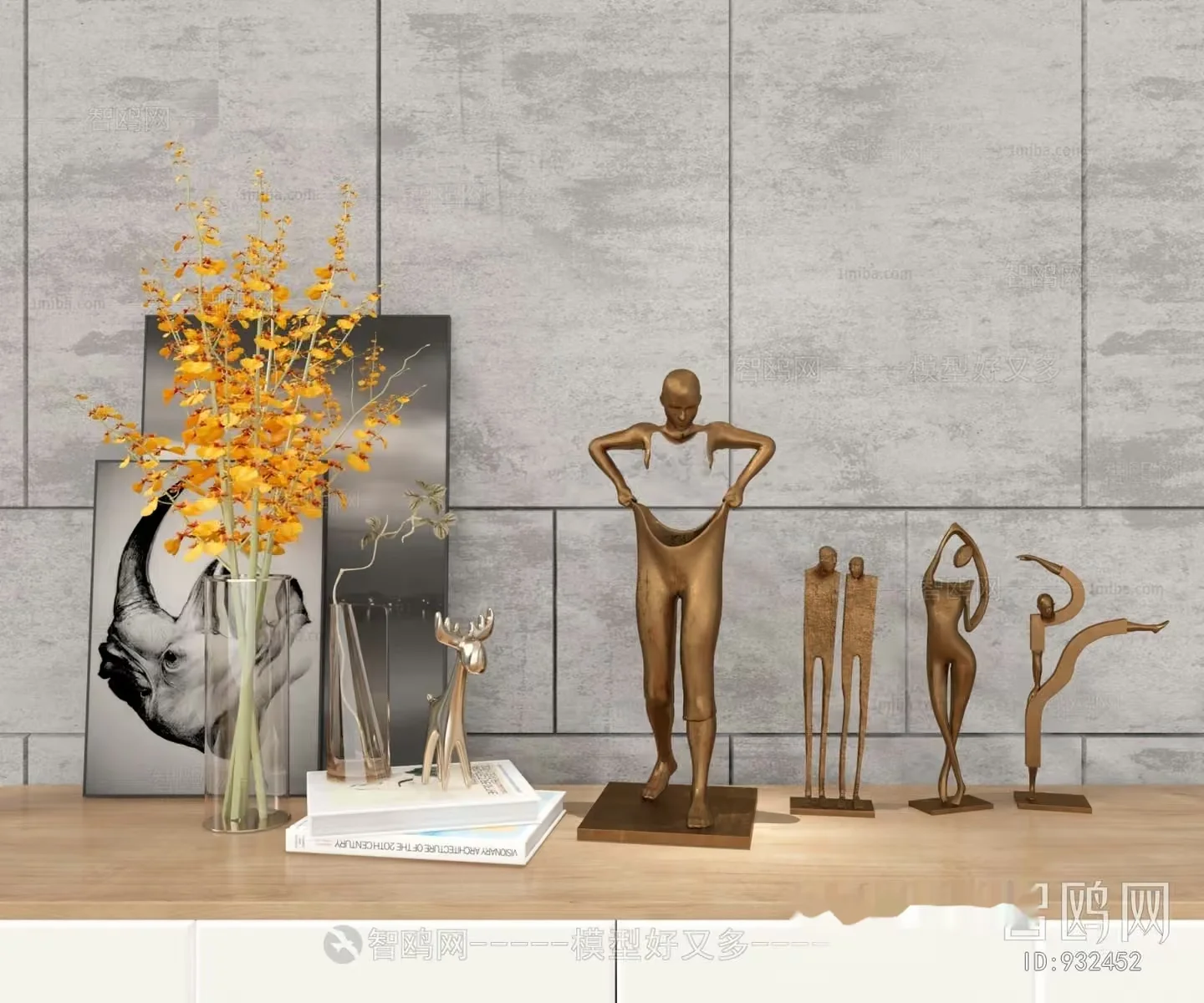 Modern Decorative Art Pieces 3D Model – 18011 – VRAY Render