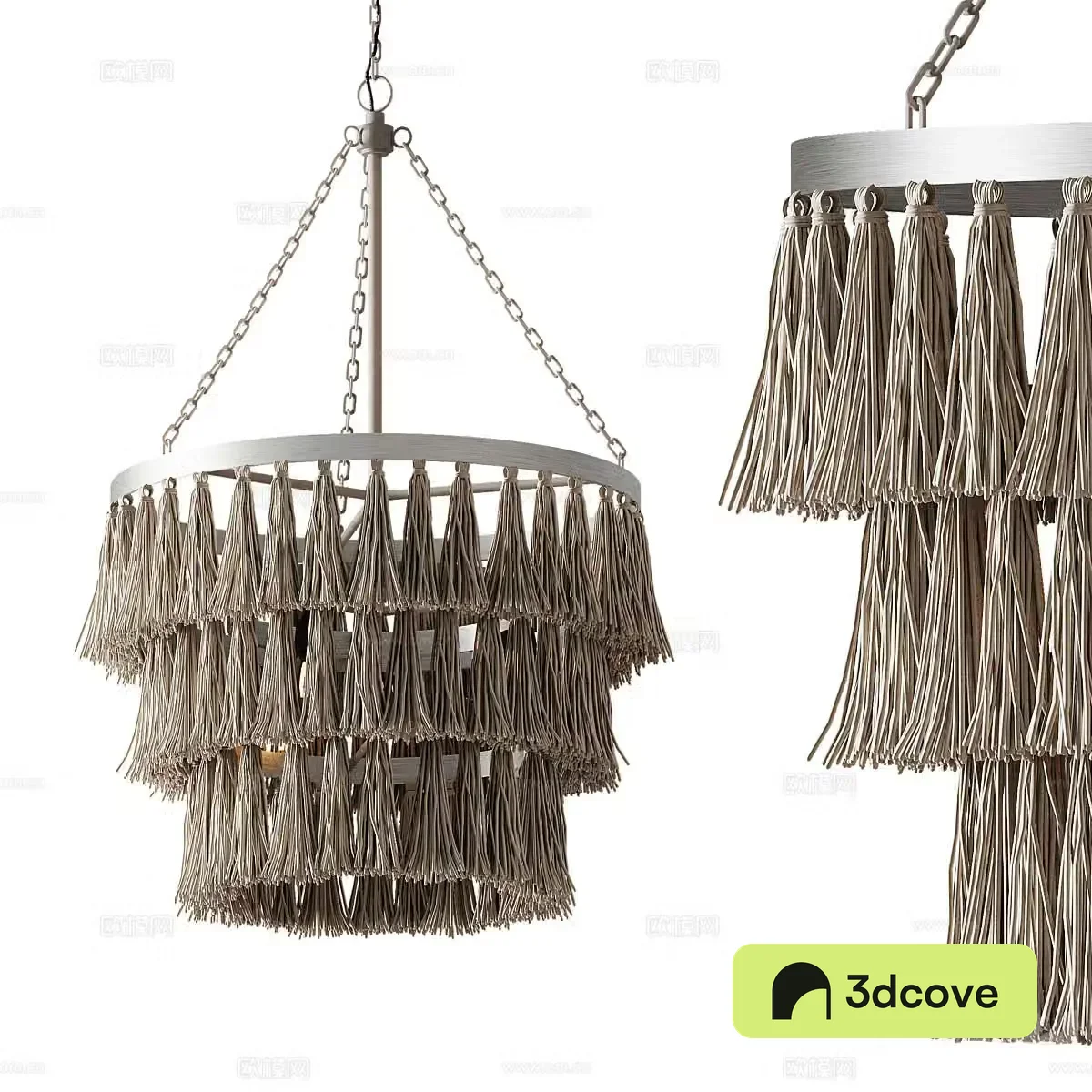 New Chinese style wasabi decorative chandelier 3D model