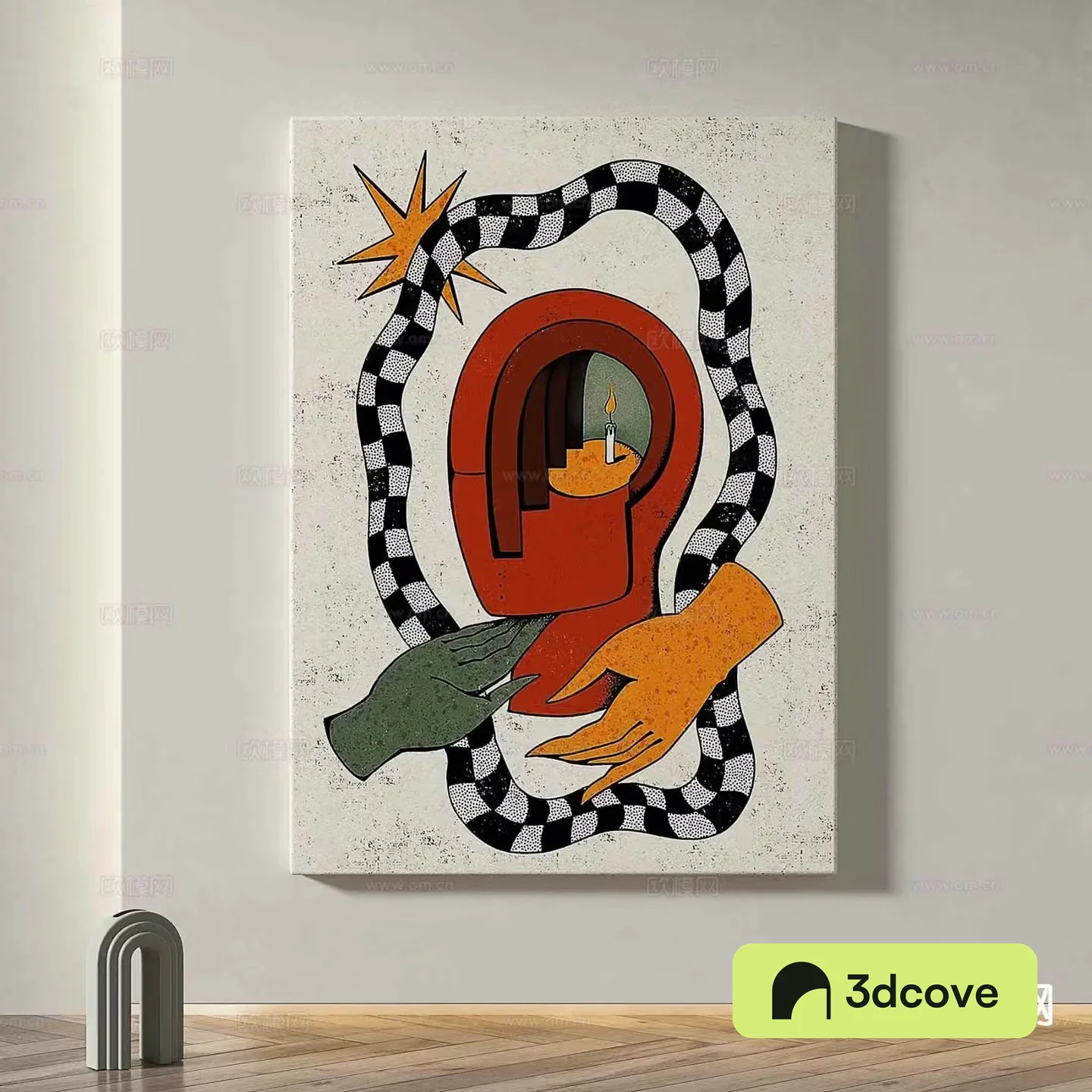 Medieval style hanging painting cartoon hanging painting decorative painting