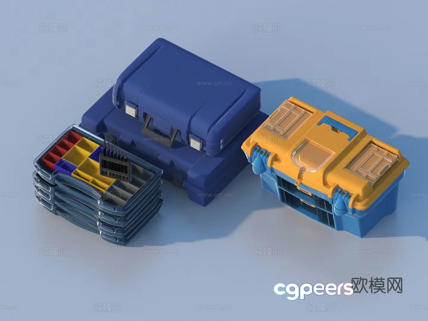 Toolbox Storage box Air box Suitcase 3D Model