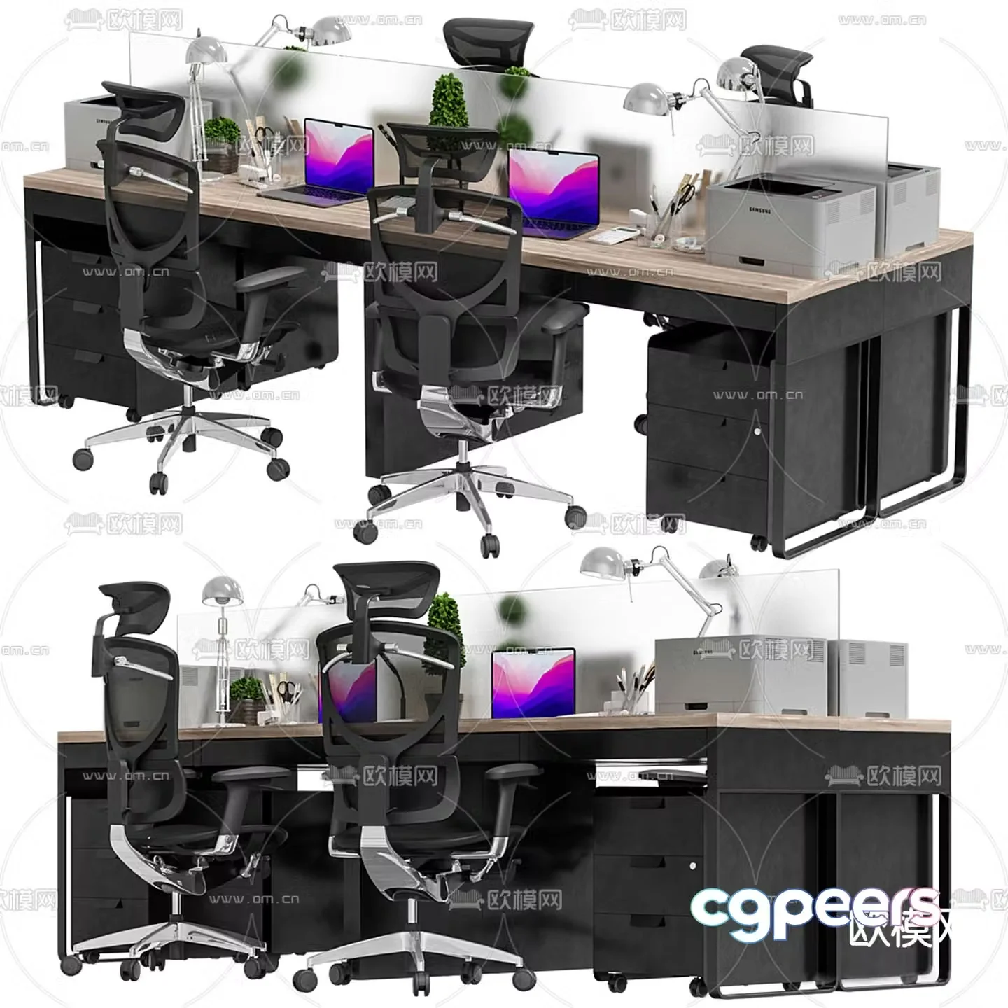 IKEA card space desk work station post 3d model