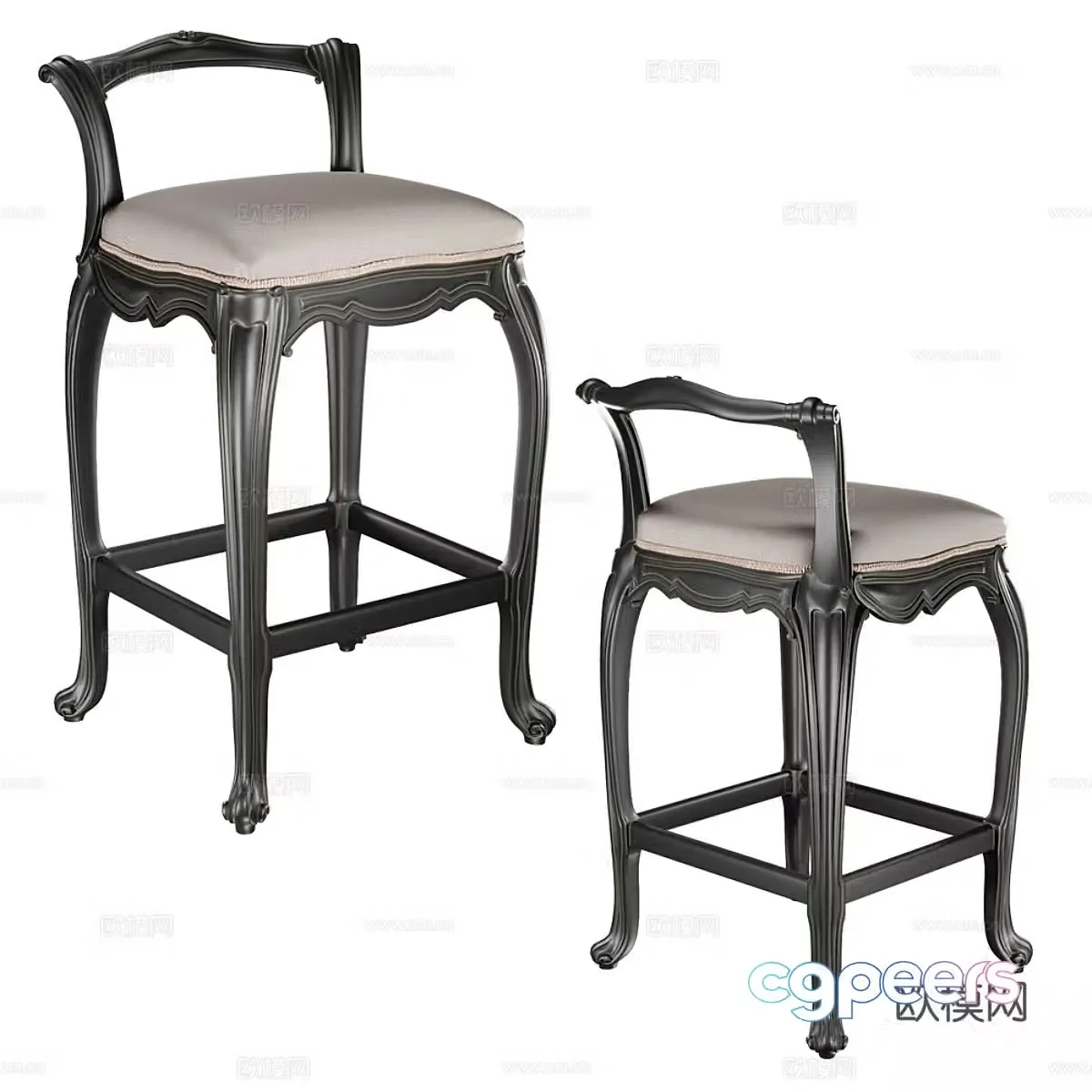 Neoclassical bar chair 3d model
