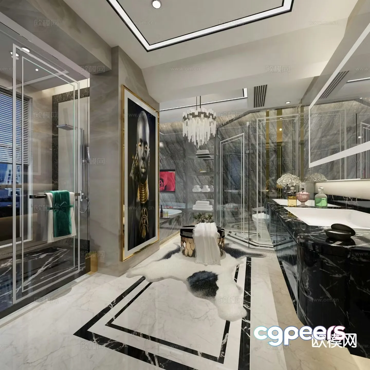Postmodern bathroom bathroom 3d model