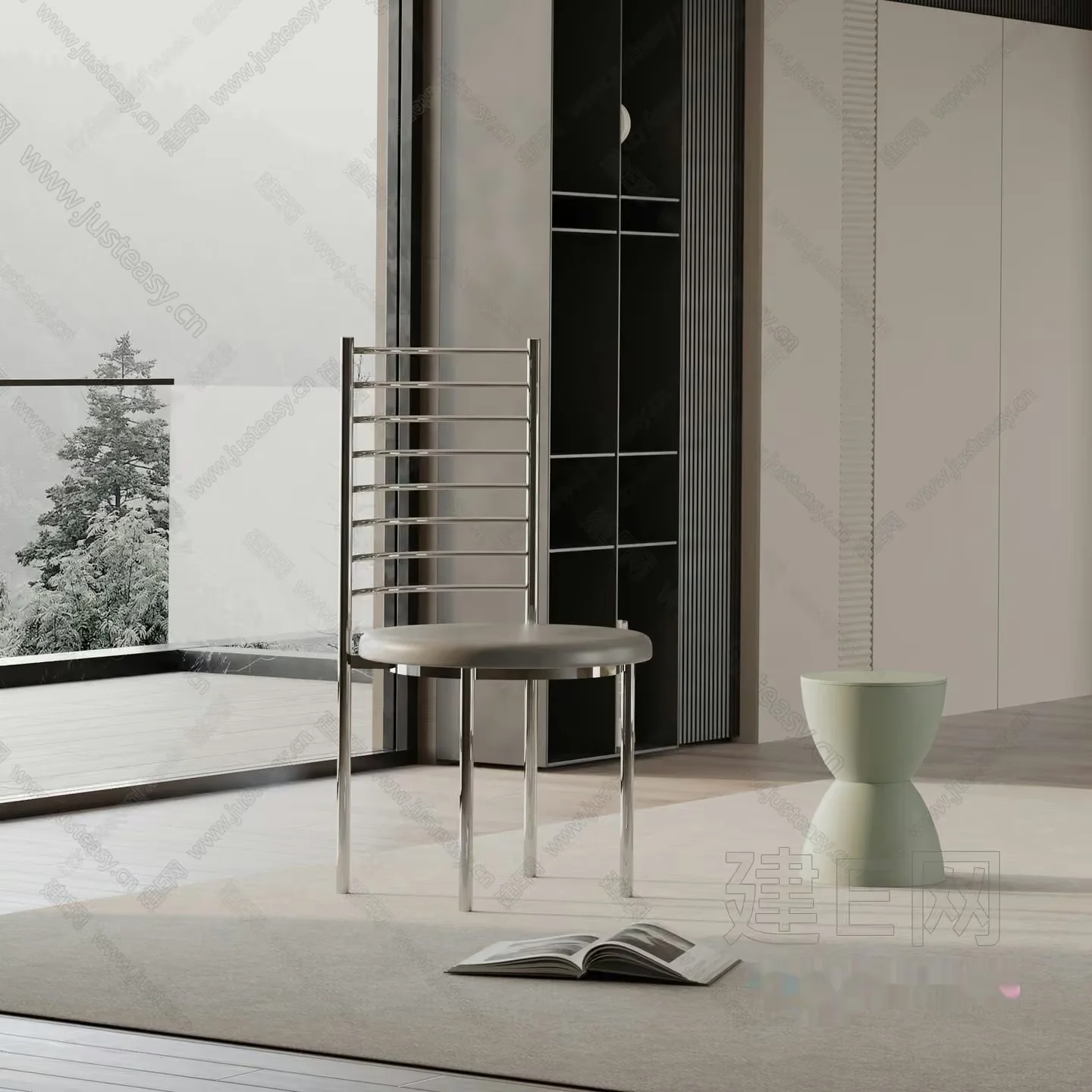 Modern Minimalist Living Room 3D Model – 12427 – VRAY Render