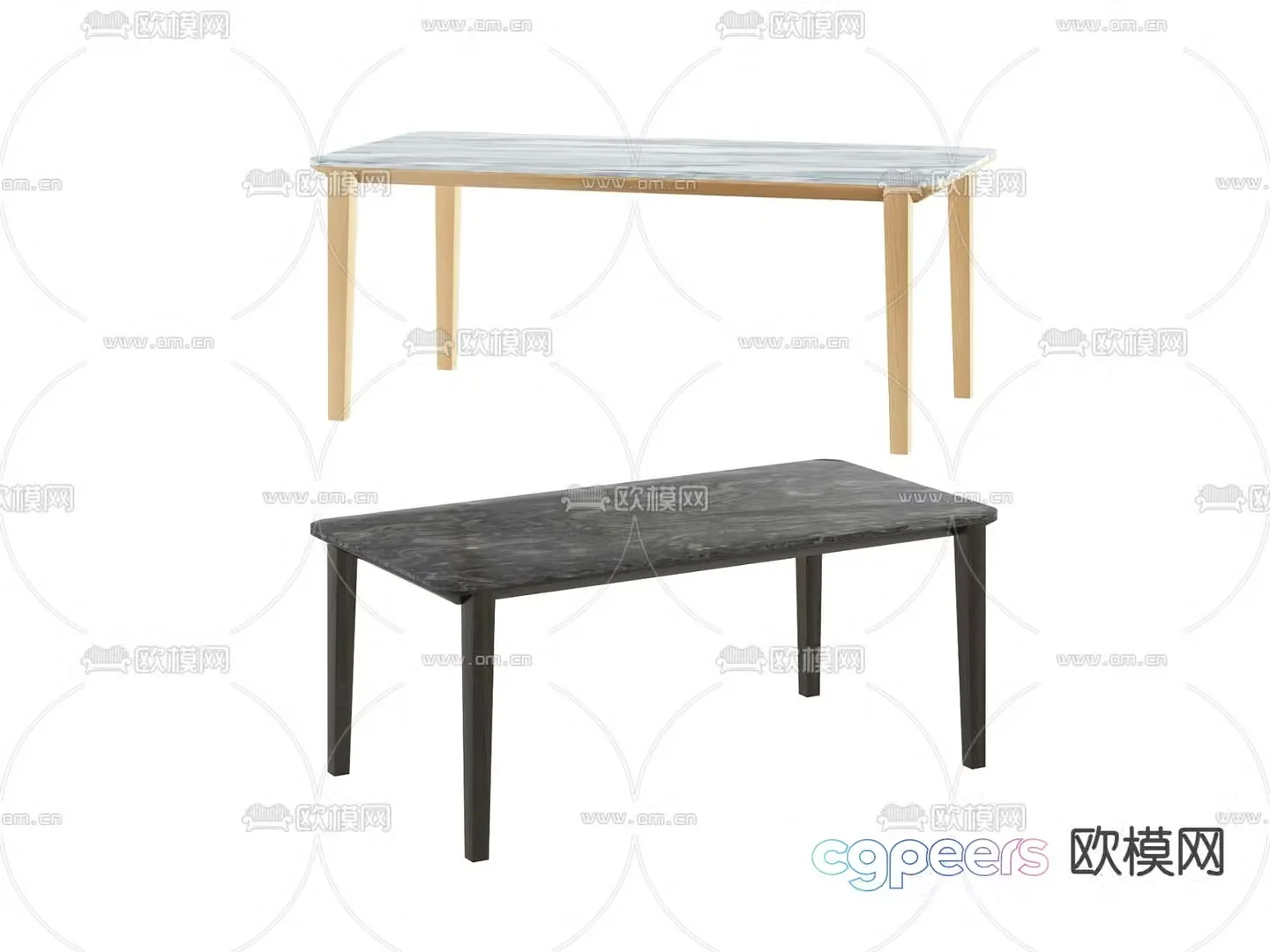 Modern dining table and chair dining table 3d model