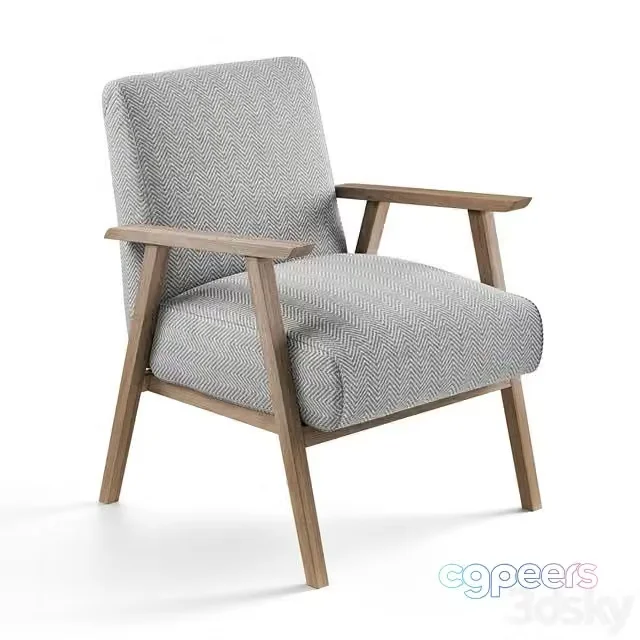 3ds Max Free – Relaxed Lounge Chair – Natural Linen by COX & COX