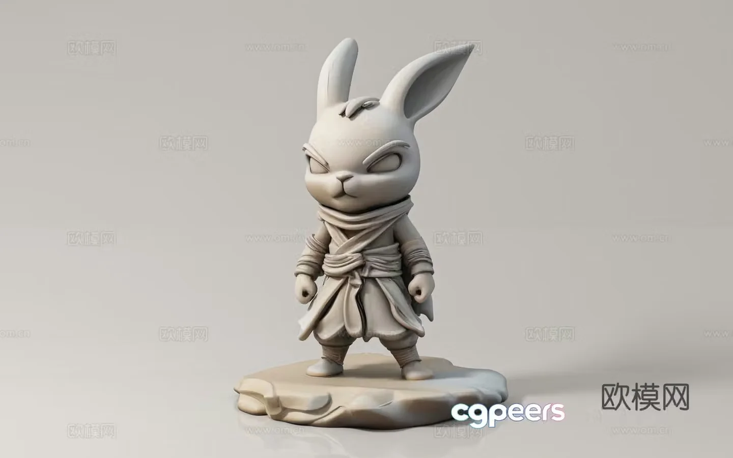 Rabbit sculpture cartoon character rabbit hero sculpture statue figure ornament toy doll trendy 3d model