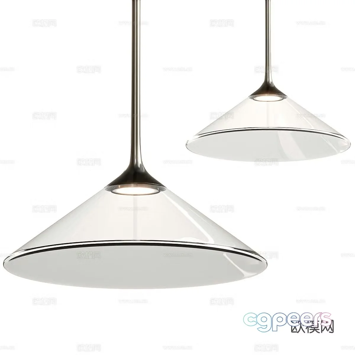 Italian minimalist Artemide Orsa glass decorative chandelier 3d model