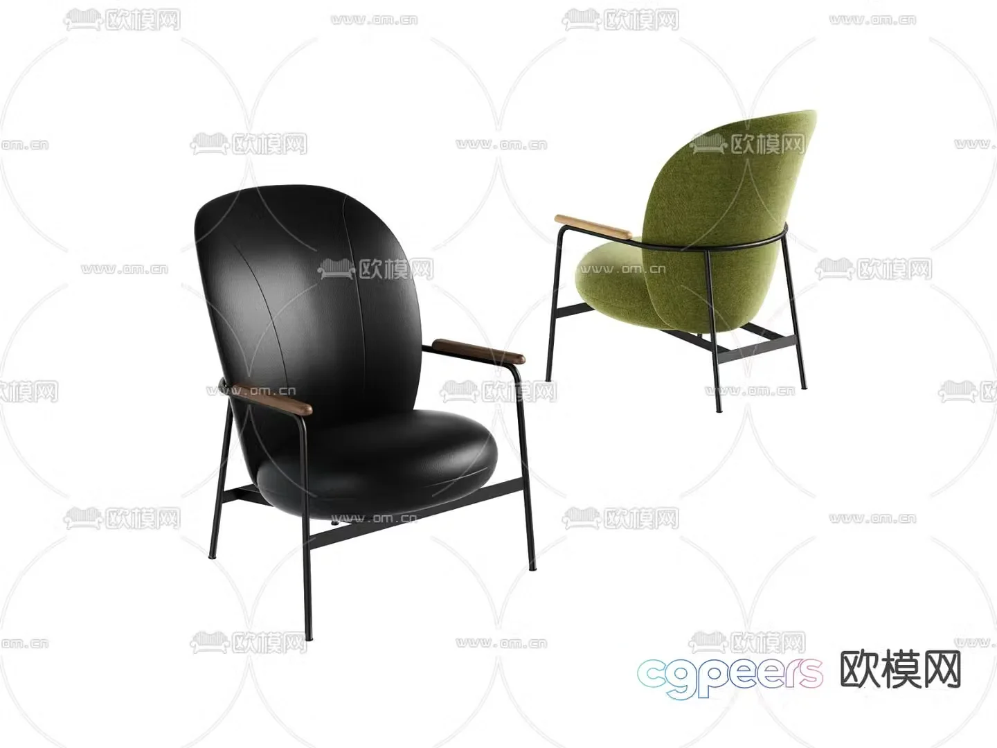 Leather chair casual chair 3d model