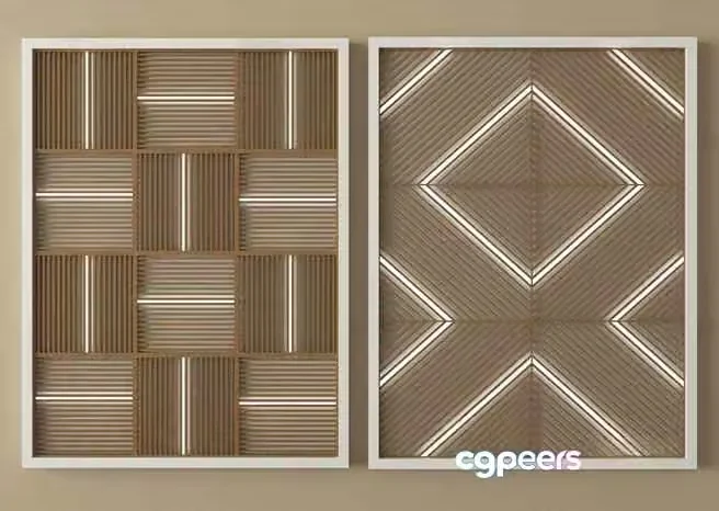 Wooden Decorative Panels 3D Model – 5711 – VRAY Render