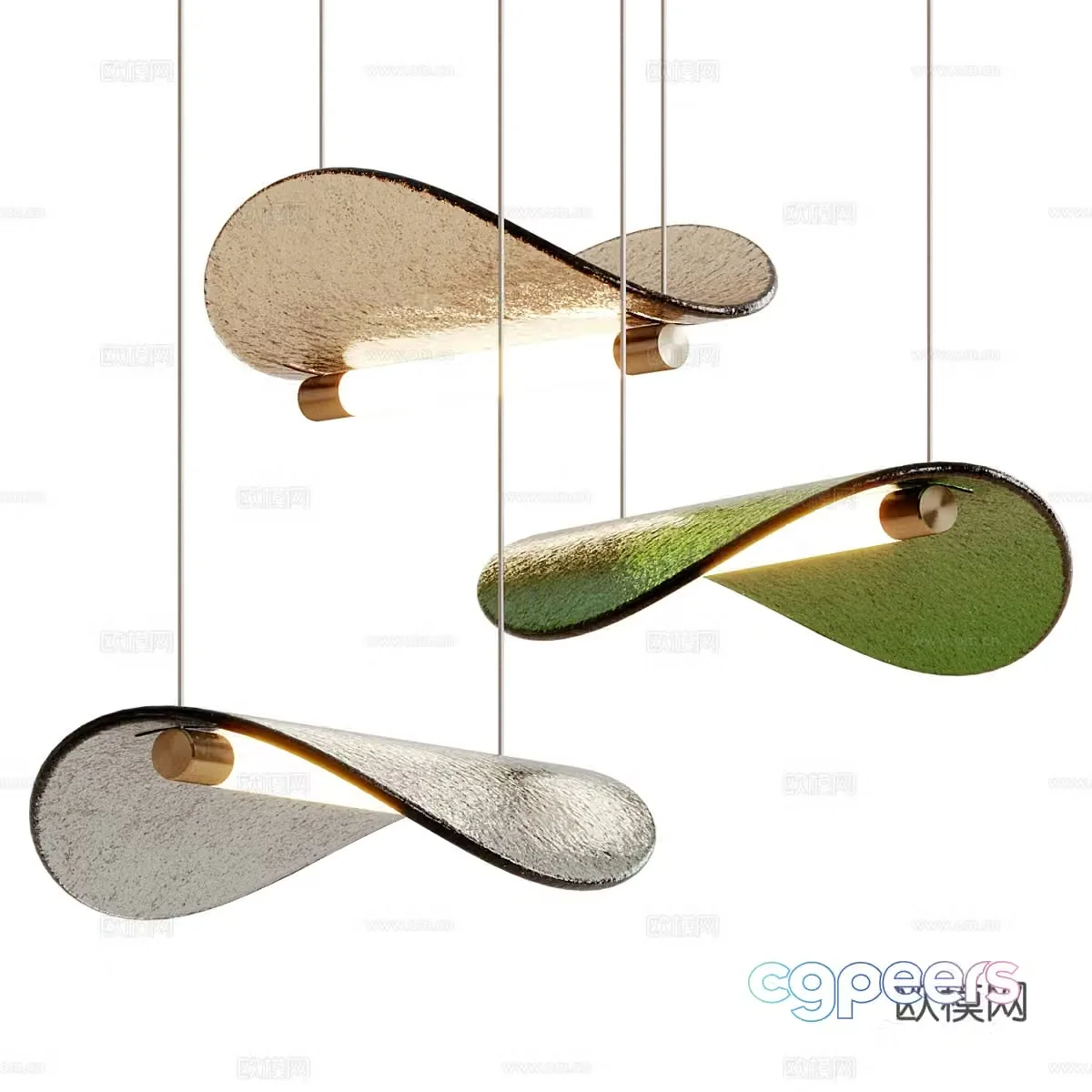 New Chinese style light luxury decorative chandelier 3D model