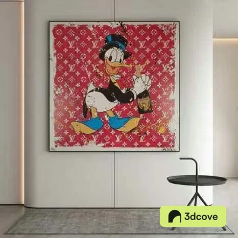 A Large Painting Of Donald Duck