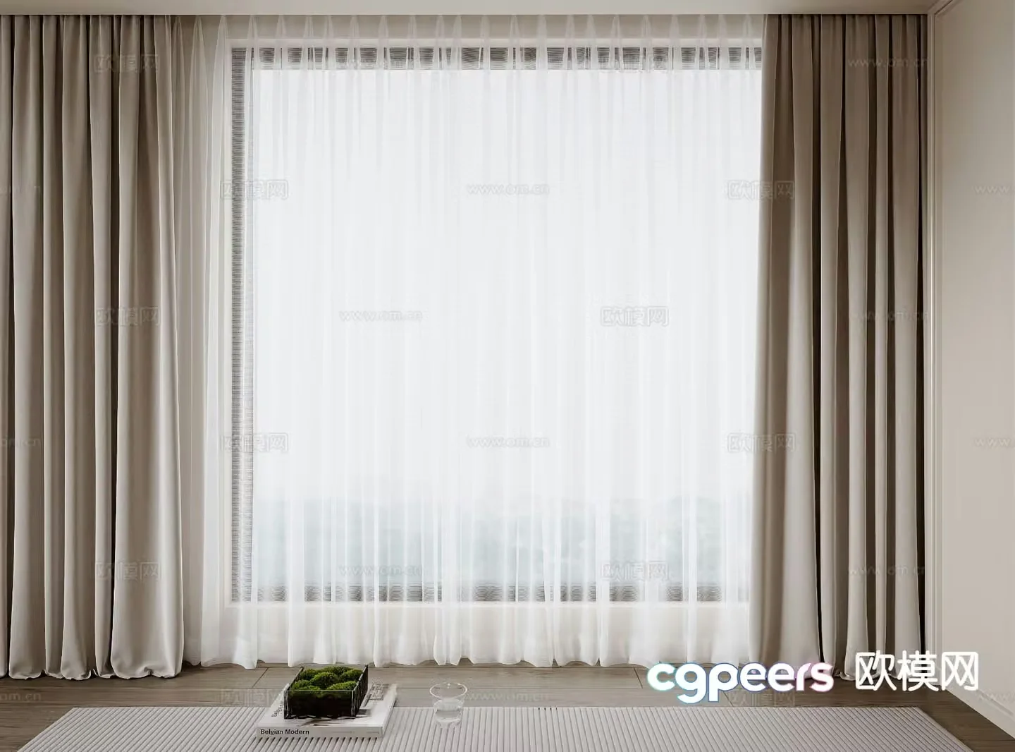 modern curtain 3d model