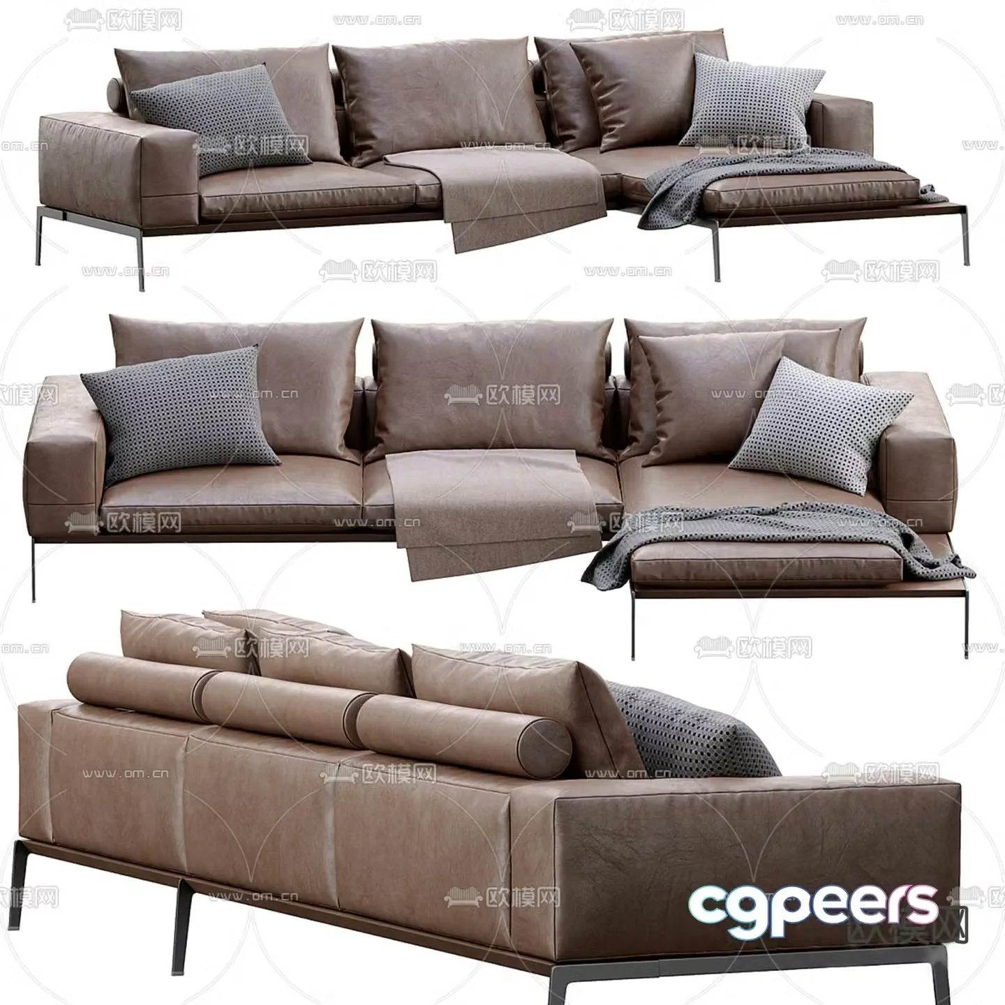 Flexform Lifesteel corner sofa 3d model