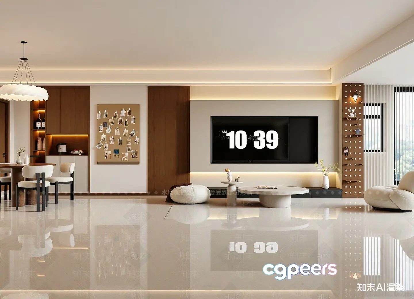 Modern Living Room 3D Model – 7604 – VRAY Render