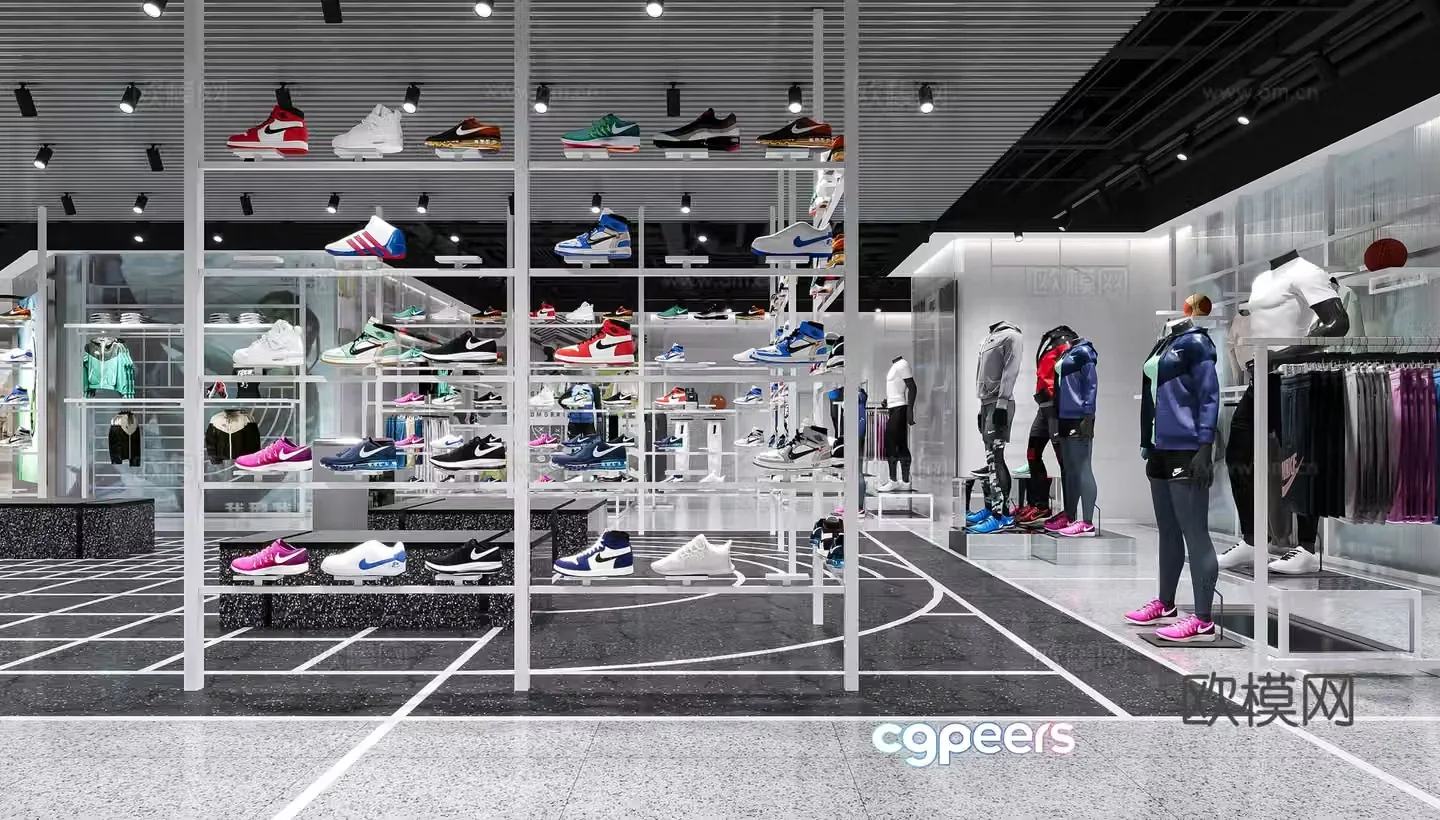 Clothing store 3d model