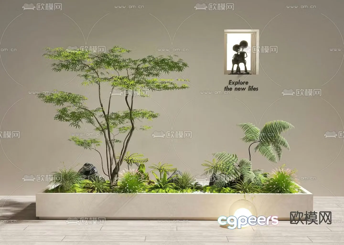 Indoor landscape courtyard landscape sketch 3d model