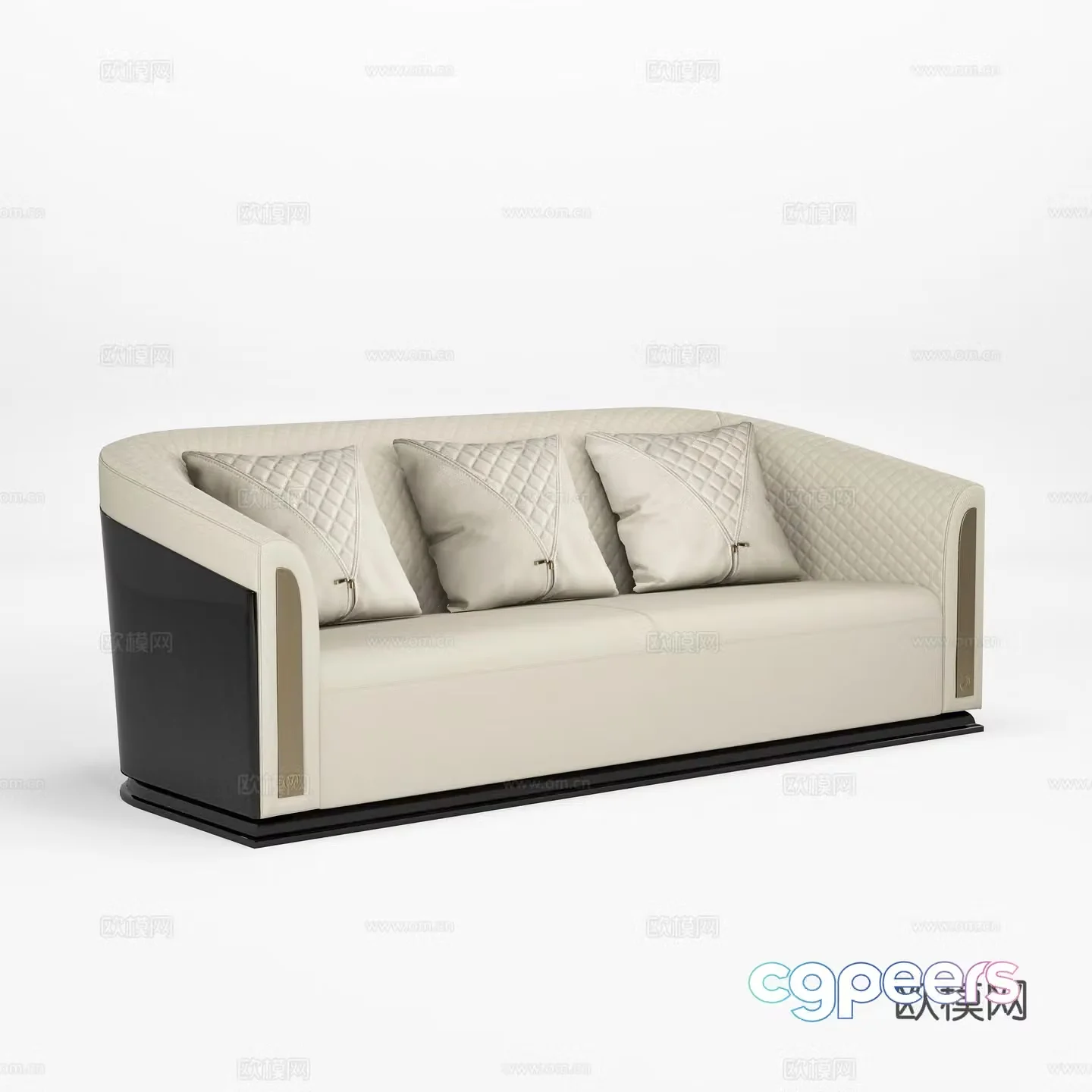 Modern three-person sofa 3d model