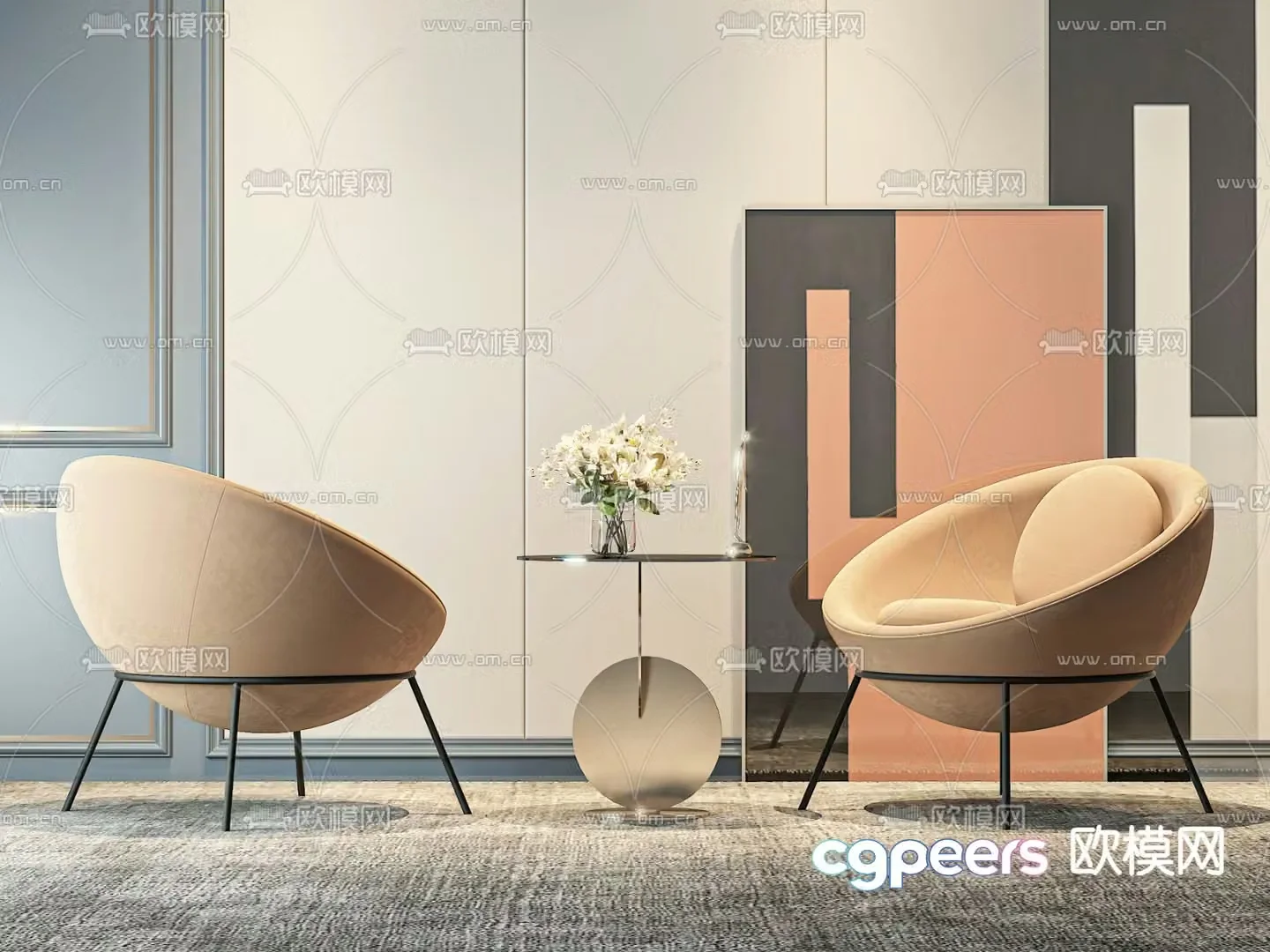 Eggshell chair leisure chair 3d model